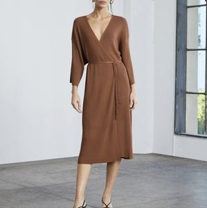 EVERLANE The Ribbed Wrap Midi  Dress